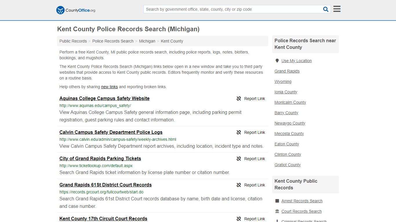 Police Records Search - Kent County, MI (Accidents & Arrest Records)